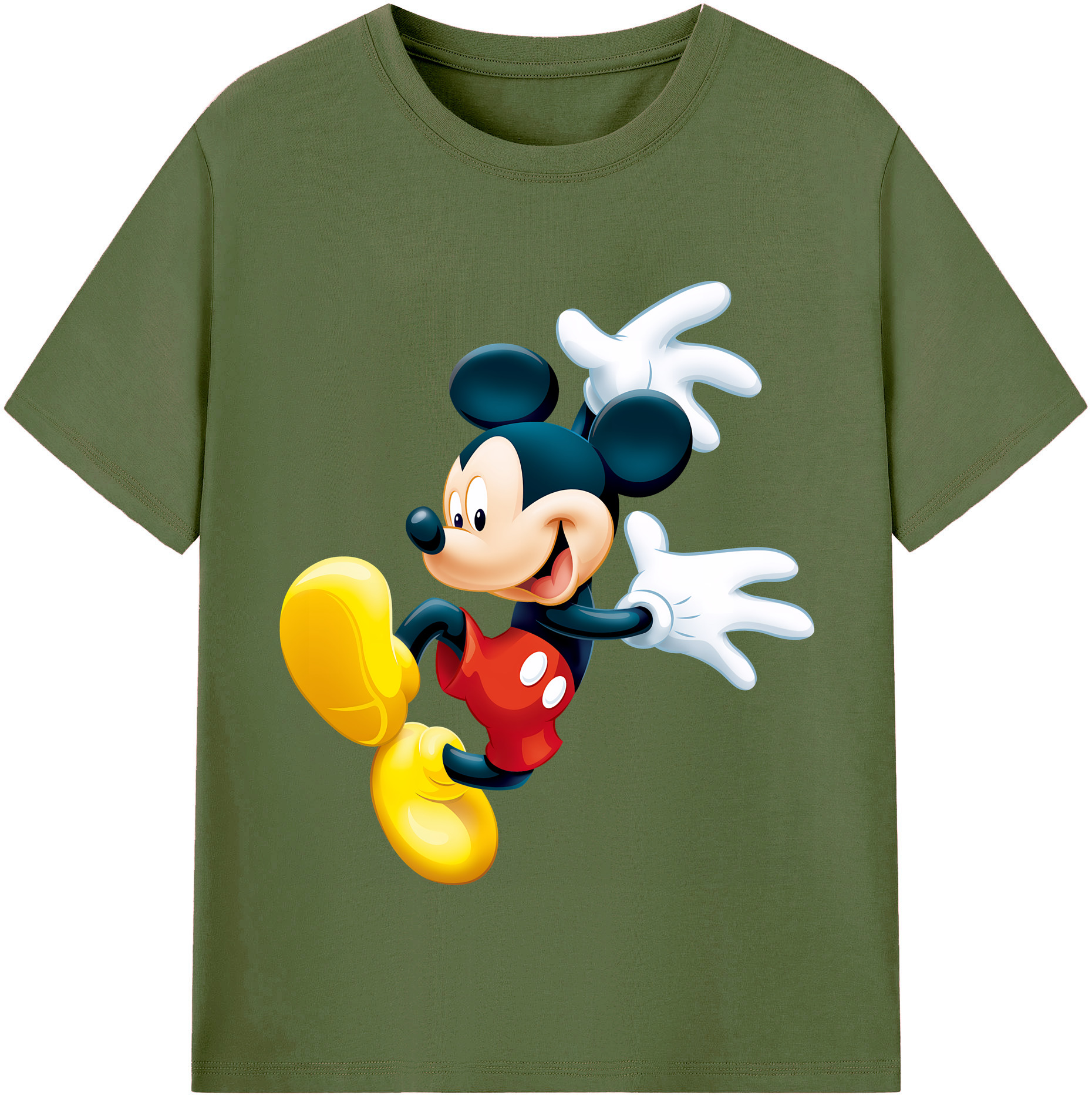 （画像用） ミッキーマウス Mickey Mouse 綿100％半袖Tシャツ（フロントプリント）